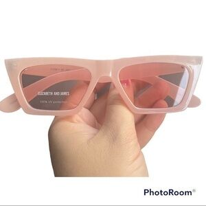 Elizabeth And James - Square Cat Eye In Milky Blush Sunglasses